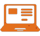Square Laptop Icon - Orange