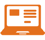 Orange laptop icon