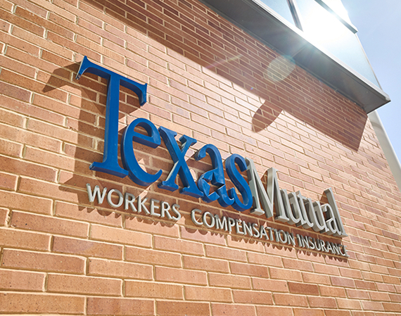 Texas Mutual headquarters signage.